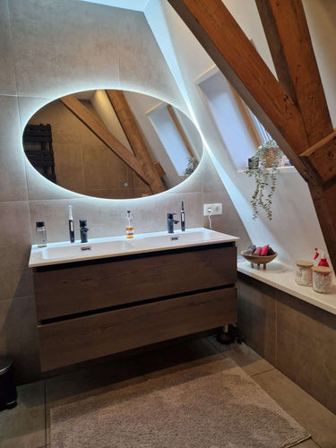 Badkamerspiegel Rondo 120×70 cm met dimbare LED en anticondens