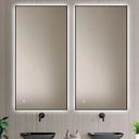 Badkamerspiegel Sorento 120×60 cm met zwarte lijst met dimbare LED en anticondens