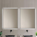Badkamerspiegel Sorento 80×60 cm met zwarte lijst met dimbare LED en anticondens