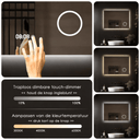Badkamerspiegel Lorina 80×60 cm met dimbare LED en anticondens
