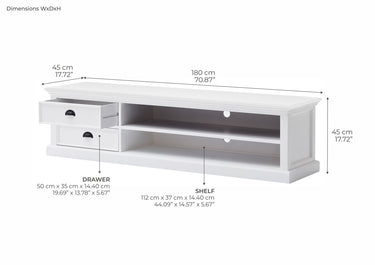 Halifax Tv-meubel Large 180 cm | Wit - afbeelding 4