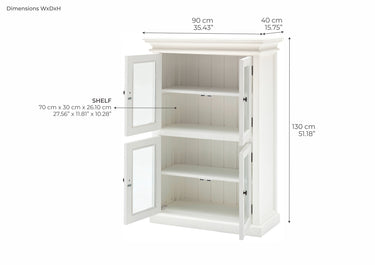 Halifax Pantry opbergkast met glazen deuren | Wit - afbeelding 5
