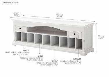 Provence Tv-meubel 180 cm | Wit - afbeelding 4