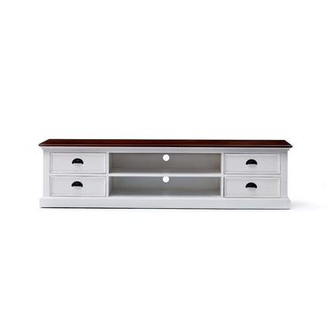 Halifax Accent Tv-meubel 180cm met 4 lades | Wit/Bruin - Mooier Thuis