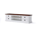Halifax Accent Tv-meubel 180cm met 4 lades | Wit/Bruin - afbeelding 2
