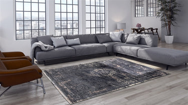 FadingWorld 8263 vloerkleed - antraciet en crémewit - Mooier Thuis