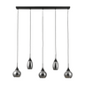 Hanglamp 5-lichts met smoke glas hanglamp met lampenkap - smoked - Mooier Thuis