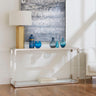 Jasper Consoletafel Glas & Acryl Zilver 140x36 cm - 140 cm breed - Mooier Thuis