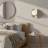 FIERO 1-lichts wandlamp - Wit glas - Beige frame - sfeervol in een Modern interieur