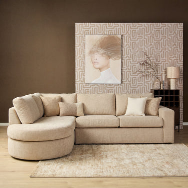 MySofa Alma hoekbank beige, divan links + 2,5-zits - Mooier Thuis