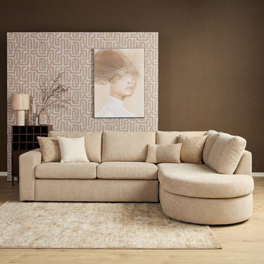 MySofa Alma hoekbank beige 2,5-zits + divan rechts