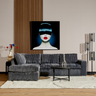 MySofa hoekbank links Teddy | antraciet ribstof - 271 cm breed - Mooier Thuis