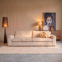 MySofa 2,5-zitsbank Teddy | beige velvet | 194 cm