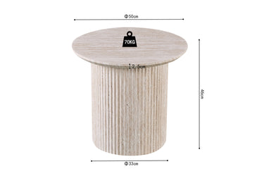 Salontafel 'Lagos' 50 cm Rond Decor Travertin Beige