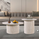 Salontafel 'Lagos' 80 cm Rond Decor Travertin Beige