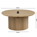 Salontafel 'Lagos' 80 cm Rond Decor Eik Naturel