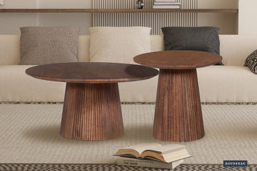 Salontafel 'Miguel' 80 cm Rond Mango hout Lichtbruin