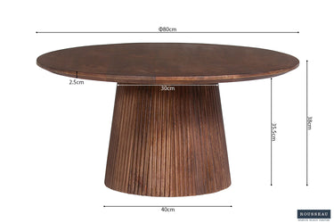 Salontafel 'Miguel' 80 cm Rond Mango hout Lichtbruin