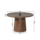 Salontafel 'Jules' 65x40 cm Rond Mango hout Lichtbruin