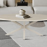 Salontafel 'Noa' 130x70cm Deens Ovaal Baroque Beige - Grijs voet