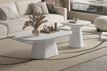 Salontafel 'Tavira' 120 cm Ovaal Cement Ecru