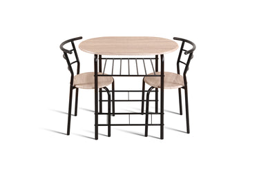 Tafelset 'Adam' Zwart metaal Decor sonoma