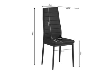 Eetkamerstoelen Cato/Kenzo Zwart - Set van 4