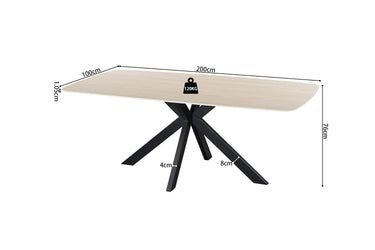 Tafel 'Apollo' 200 cm Deens Ovaal Steen Baroque Beige