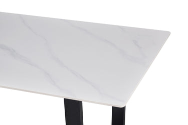 Tafel 'Poseidon' 180 cm Rechthoekig Glanzend Steen Wit