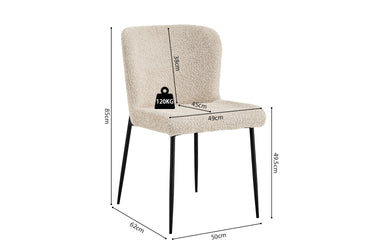 Eetkamerstoel Lisa Bouclé Beige