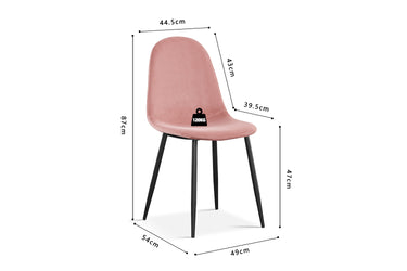 Eetkamerstoel Boy Roze Fluweel