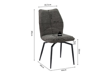 Eetkamerstoel Lara Grijs Draaibaar