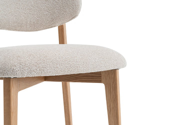 Eetkamerstoel Carmen Naturel Eik Bouclé Beige