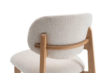 Eetkamerstoel Carmen Naturel Eik Bouclé Beige