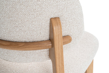 Eetkamerstoel Carmen Naturel Eik Bouclé Beige