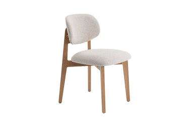Eetkamerstoel Carmen Naturel Eik Bouclé Beige