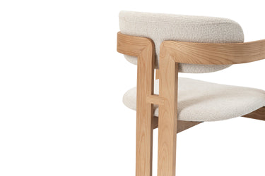 Eetkamerstoel Camille Naturel Essenhout met Armleuning
