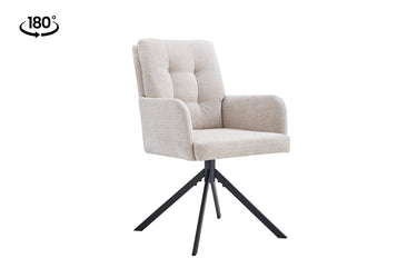 Eetkamerstoel Granada Beige Draaibaar met Armleuning