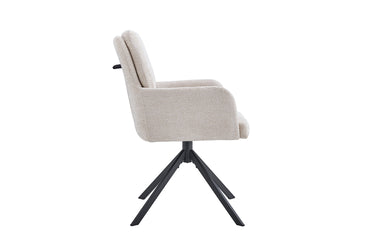 Eetkamerstoel Granada Beige Draaibaar met Armleuning
