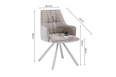 Eetkamerstoel Solenne Beige Draaibaar