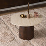 Organische salontafel Liv 80 cm - bruin en beige - Mooier Thuis