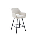 Barkruk Sophie beige schuin van voren met open rugdetail