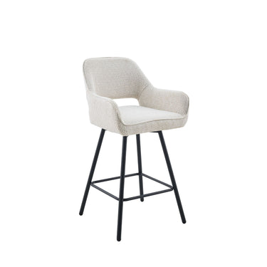 Barkruk Sophie beige schuin van voren met open rugdetail