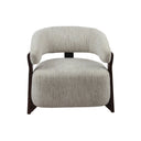 Fauteuil Juun beige vooraanzicht met ronde rugleuning