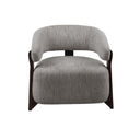Fauteuil Juun taupe vooraanzicht met ronde rugleuning
