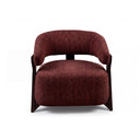 Fauteuil Juun bordeaux vooraanzicht met ronde rugleuning