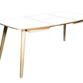 Uitschuifbare eettafel 120x 120/220 cm - Wit