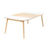 Uitschuifbare eettafel 96 x 144/244cm - Wit / lichteiken uitschuiftafel - hout - Mooier Thuis