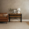 Sidetable Britt mangohout zwart 120 cm met vak consoletafel - naturel en bruin - Mooier Thuis