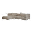 Afmetingen Multifurn Hoekbank Sofia - Beige Links